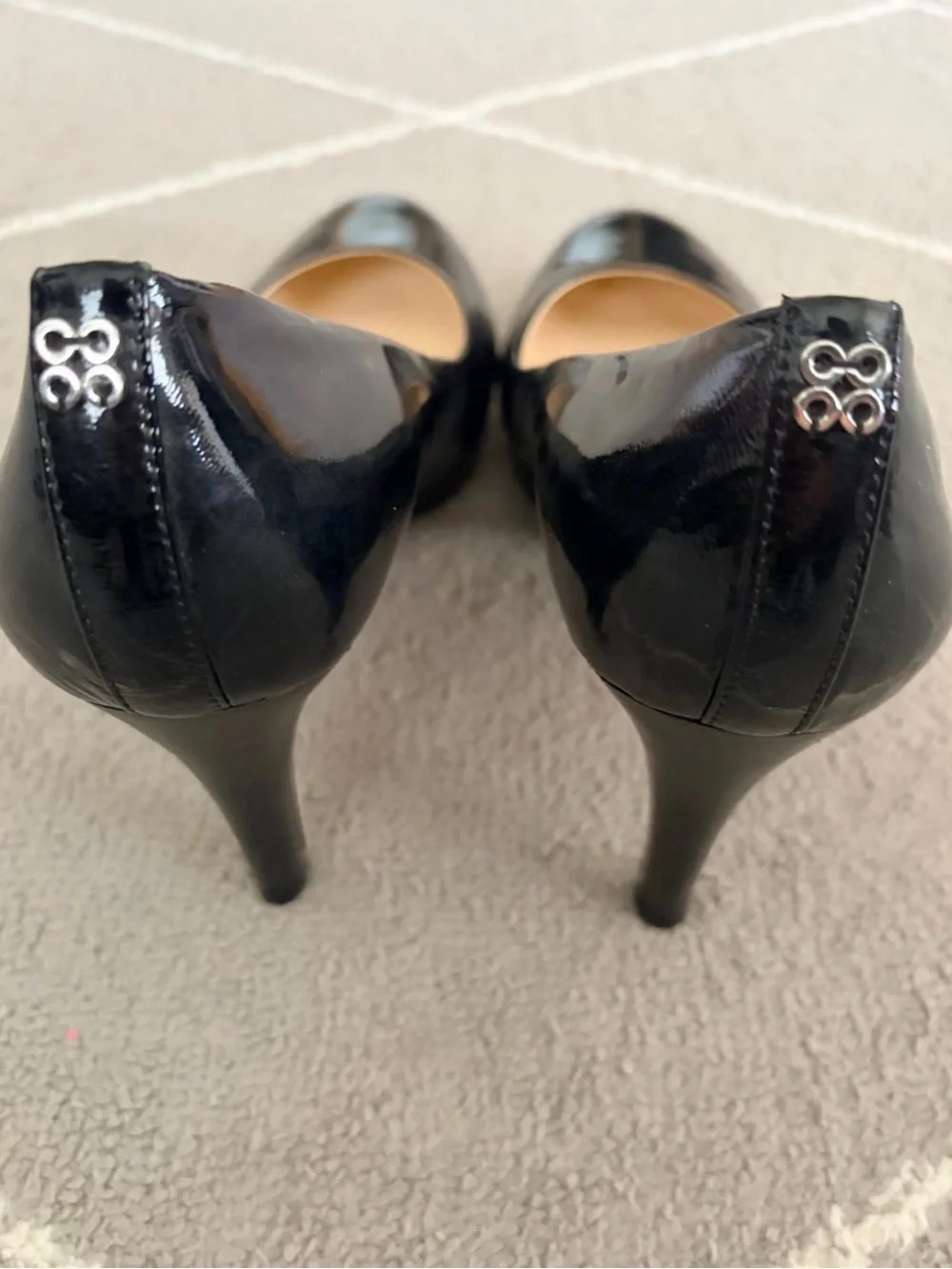 COACH Black Patent Leather Rounded Toe Pumps